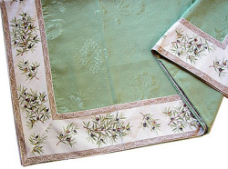 French Jacquard multi-cover (olives 2005 raw - Delft green) - Click Image to Close